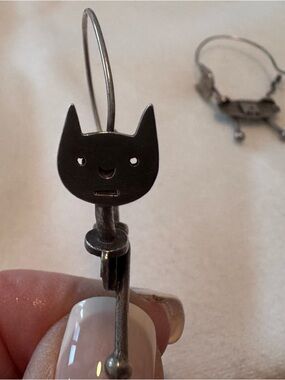 Thomas Mann Art Deco Robotic Cat Hoops